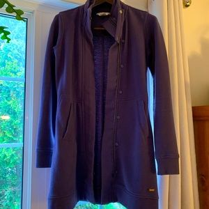 Roots sweater jacket, size S, lavender